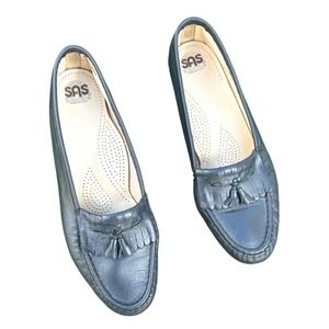 SAS Kiltie Tassel‎ Softie Women's Leather Slip On Loafers Size 9.5M Blue